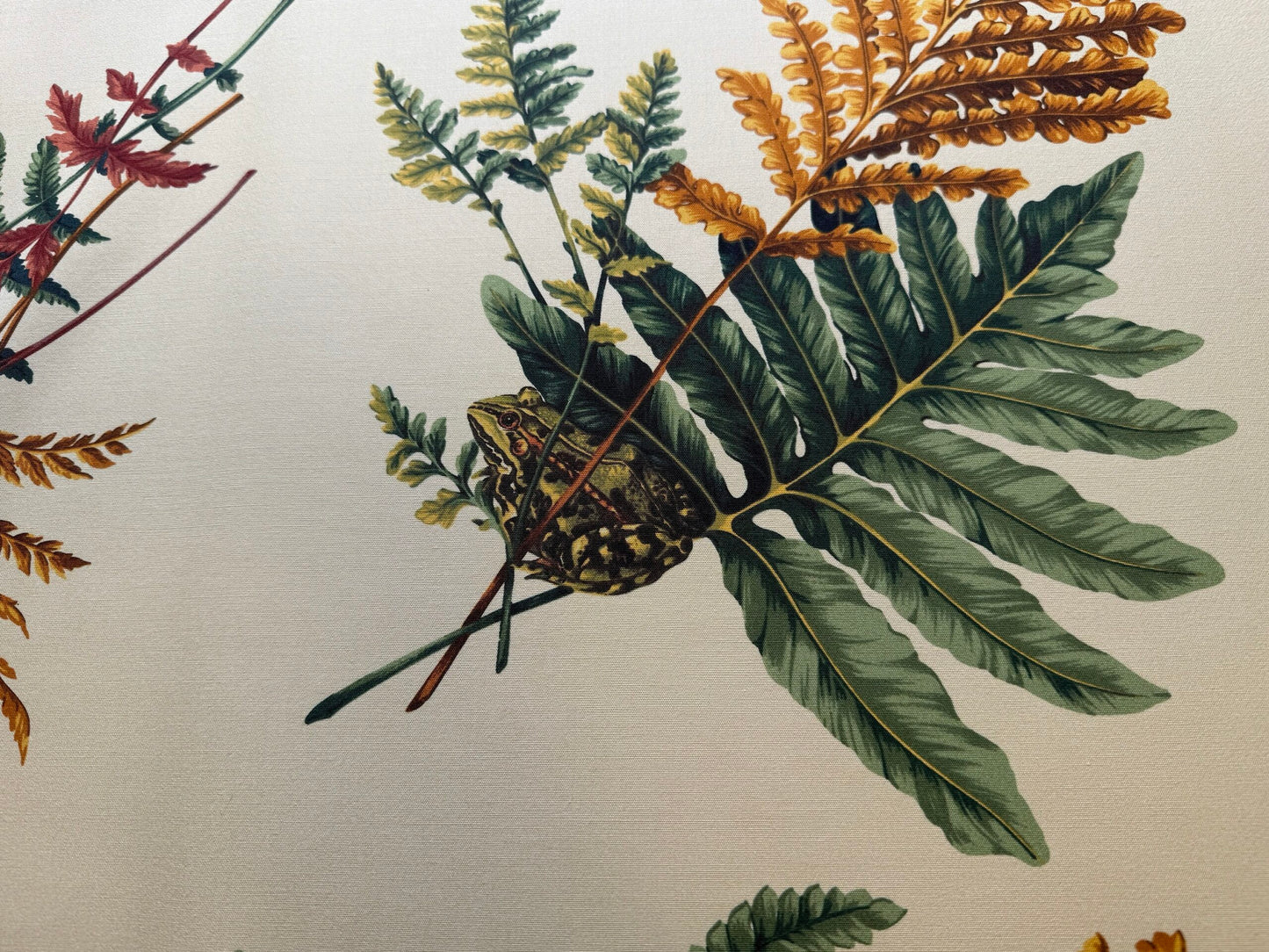 By Yard Scalamandre Old World Weavers Felce Cotton Fern *Yellow* Frog Turtle Dragonfly Frog Newt MSRP USD 276/Y