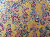 Scalamandre Biliken Yellow Mediaval Lady Heavy! Wool Tapestry Music Dance Renaissance Fair Harvest USD 288/y