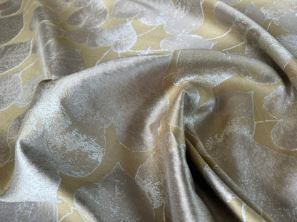 Lee Jofa Mulberry Home Lime Leaves Gold Silk Brocade MSRP USD 290/Y