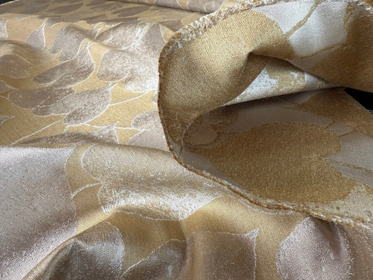 Lee Jofa Mulberry Home Lime Leaves Gold Silk Brocade MSRP USD 290/Y