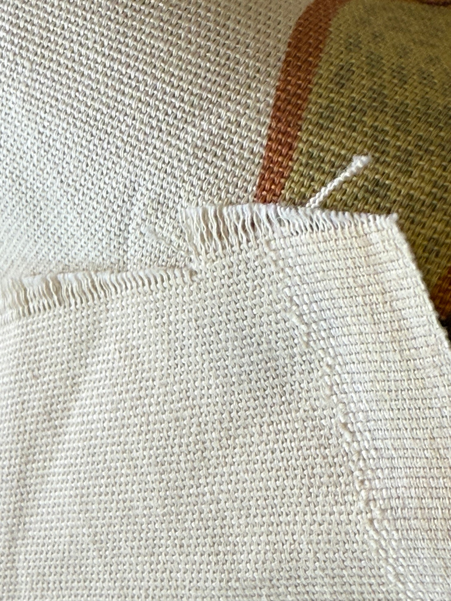 1.7yards Oscar de la Renta Ankasa Crewel Flower Cotton Print Natural Beige Terracotta Floral