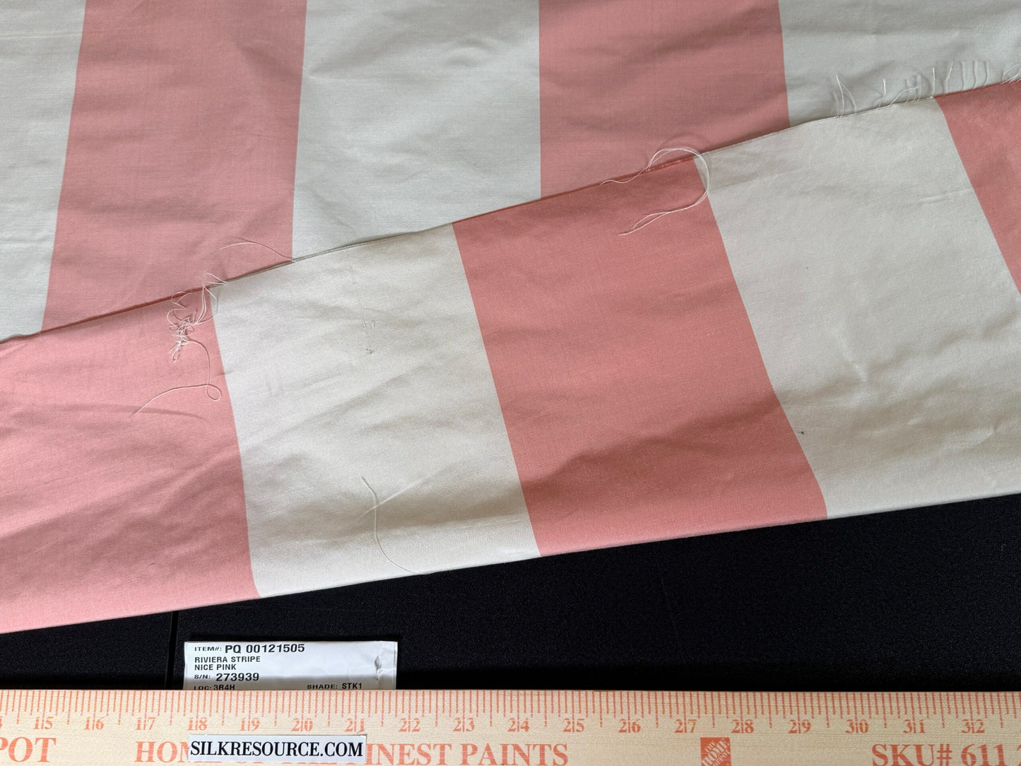 Scalamandre Riviera Stripe Nice Pink Beige / Natural Silk and Wool MSRP USD364/Y