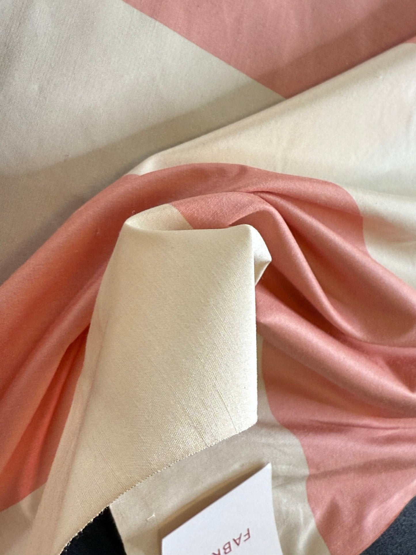 Scalamandre Riviera Stripe Nice Pink Beige / Natural Silk and Wool MSRP USD364/Y