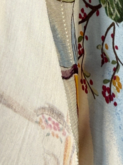 BY Yard Scalamandre Shanghai Multi On Cream Chinoisery Painting Printed Cotton MSRP USD584/Y Asian Landscape Special Order