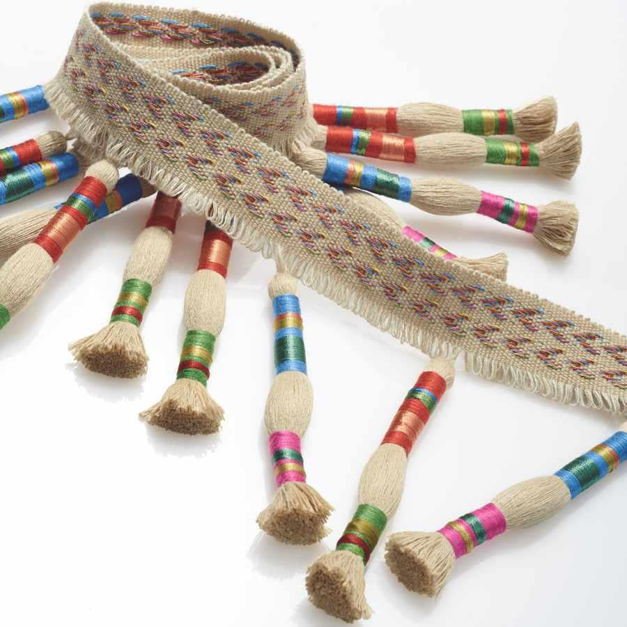 Clarence House Zanzi Trim  Color Multi SKU 2578703 Cotton Linen Tassel Special Order