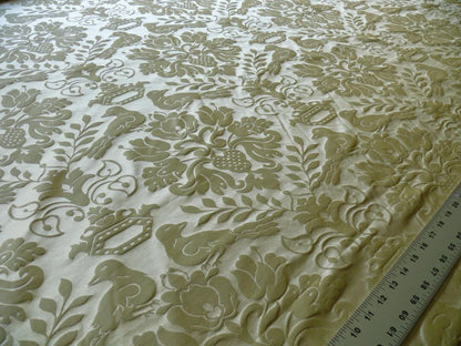 RESERVED.  Scalamandre Old World Weavers Love Bird Light Gold Silk Damask MSRP USD 664/Y #1314