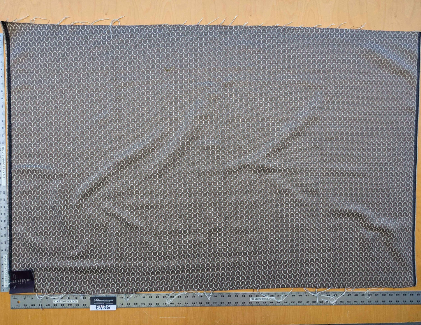 15 EV36  Scalamandre Brown White Geometric Small Scale Texture 1yd x 56"width