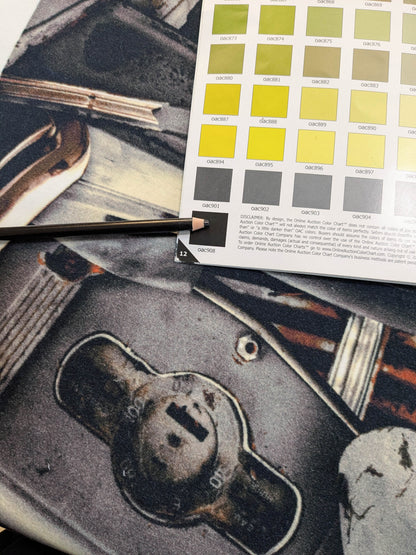 Scalamandre Gaultier Fangio Terra Cotton Print Formula One Race Car Metal Art - Gray Orange - By The Yard
