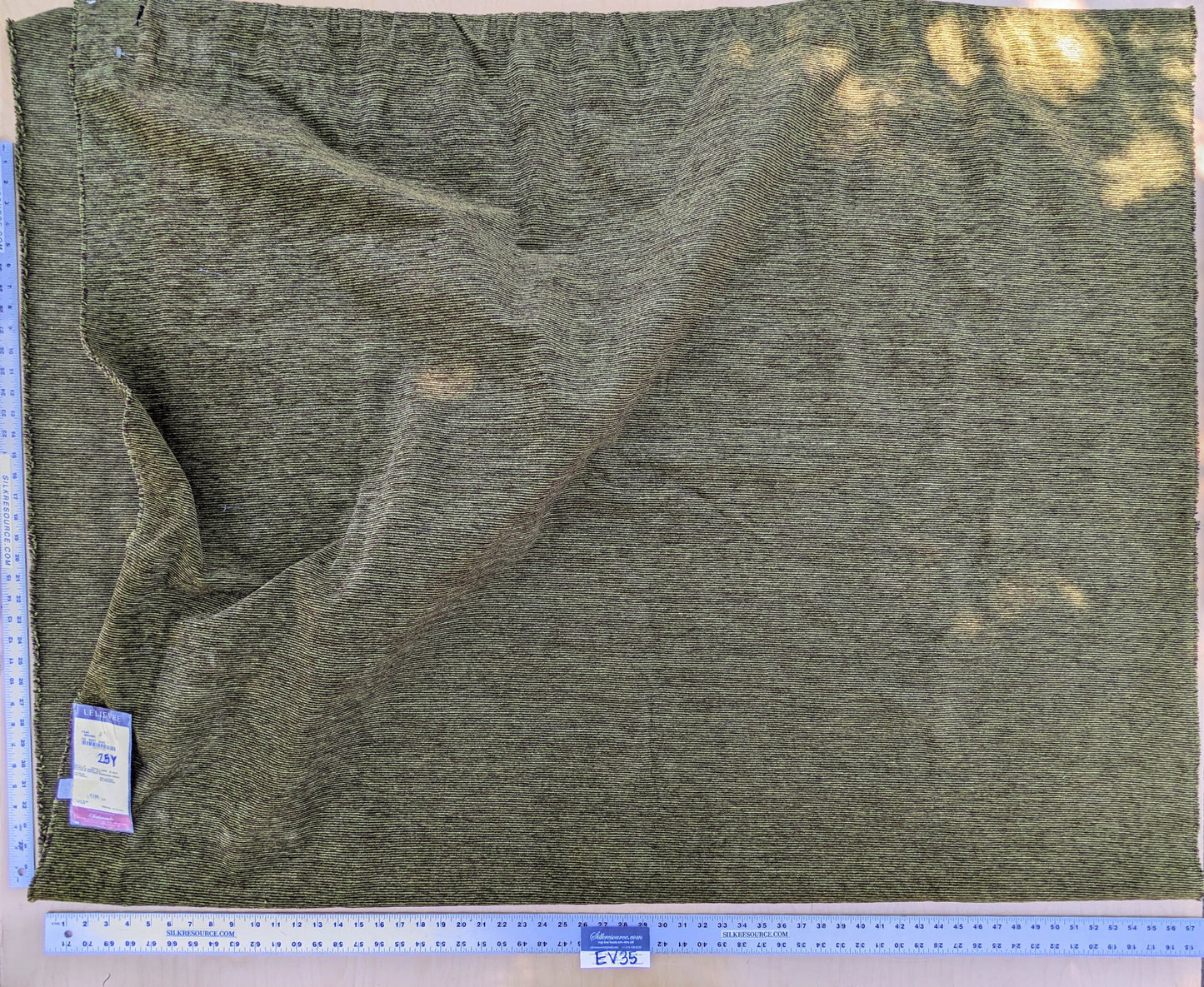 34 EV35 Length 2.5y Lelievre Filao Mousse Green Brown Chenille Plain Stripe MSRP USD300+/y