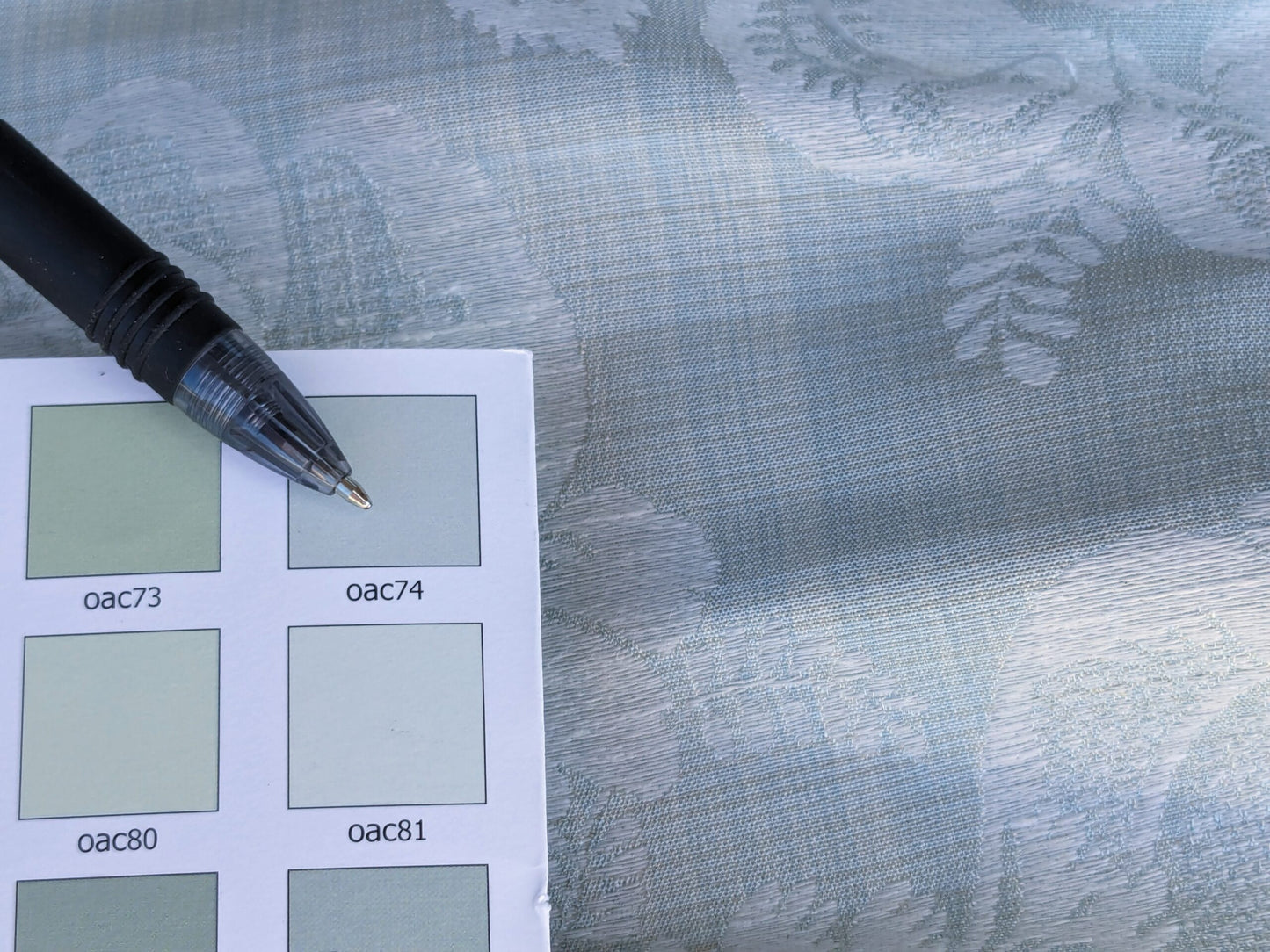 By Yard Scalamandre Uppsala White On Gustavian Blue Green Silk Damask MSRP USD 588/y