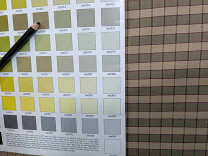 Scalamandre Oxford Check Tan and Plum Cotton Plaid from France - Red Sage Green Light Brown - By The Yard
