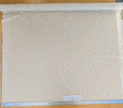 Dauphine Hand Embroidery Linen Cotton Crewel Bone China - White Cream - By The Yard