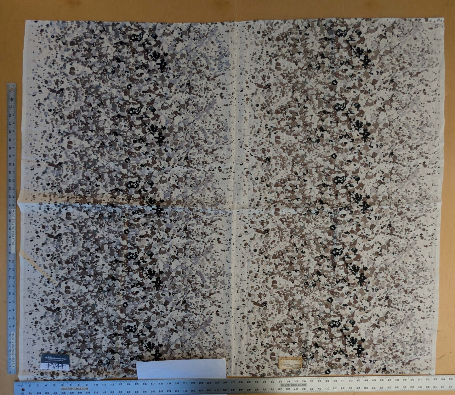 15 EV44 1.2yd x 53"w  Scalamandre Abstract Brushed Black and White Viscose Embroidery Texture