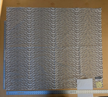 19 EV44 1.2yd x 52"w Scalamandre Komodo Modern Nature Carbon Gray Beige Embroidery Print Abstract