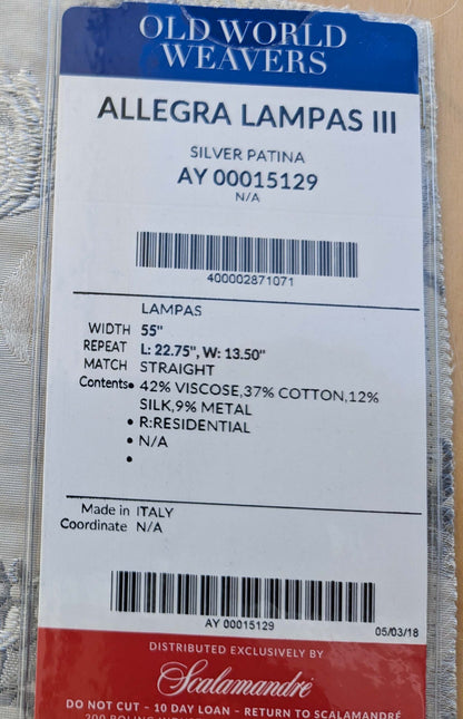 71 EV50 26" x 33"Scalamandre Lelievre Paris Vacoa Tomette Red White Diamond Ogee Viscose MSRP USD354/y