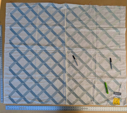 8 EV44 1.2yd x 54"w Scalamandre Lattice Embroidery Flax Beige Linen Viscose Diamond Geometry Small Stains