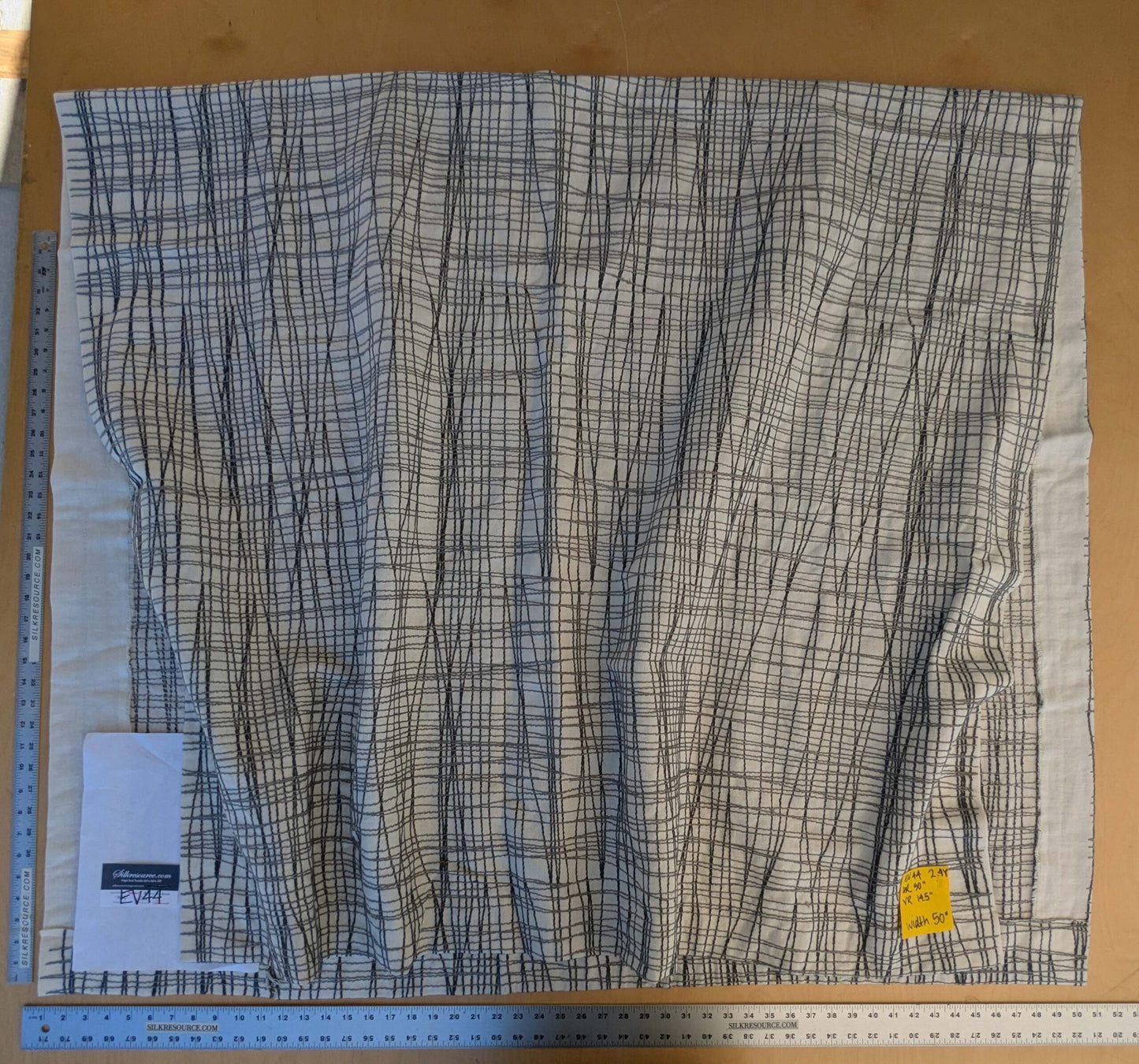 14 EV44 2.4yd x 50" Grey Watkins Guiford Graphite White Gray Black Embroidery Abstract MSRP USD 300+/y