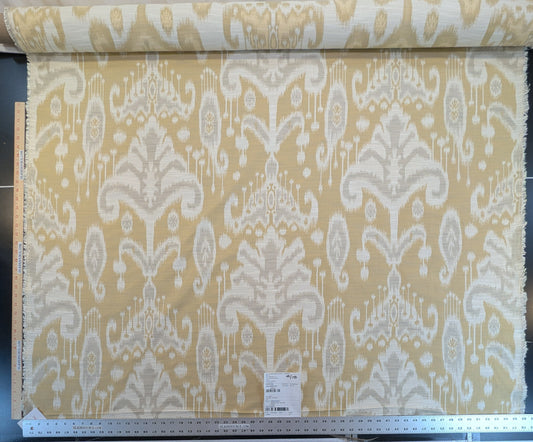 Scalamandre Monroe Ikat Texture Straw Yellow Beige Soft Upholstery With An Ikat Pattern Blurriness Design Green MSRP USD 150