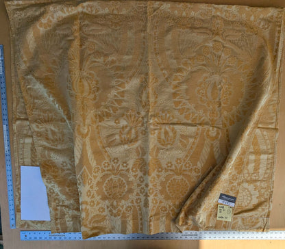 3 EV42 2.4y x 53"w Scalamandre Pugin Gold on Yellow Strie Silk Damask Neoclassical MSRP USD298/y Piece A