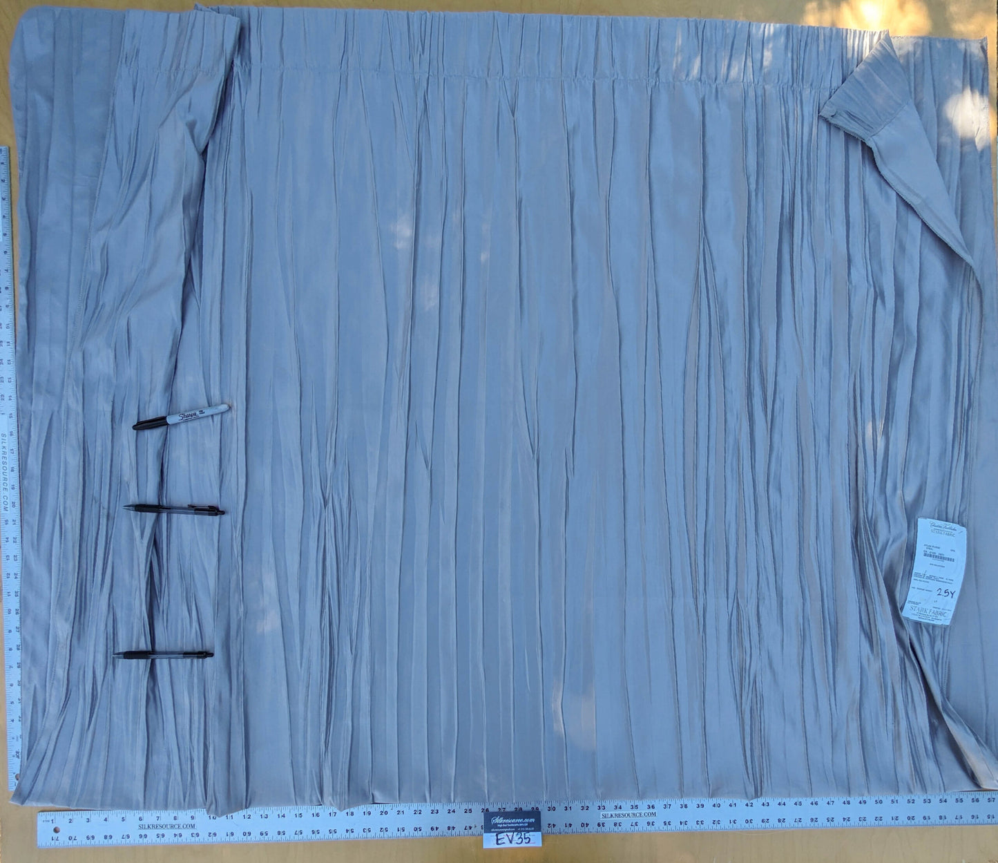 33 EV35 Length 2.5y Christian Fischbacher Atlas Plisse Steel Gray Viscose Plain MSRP USD300+/y