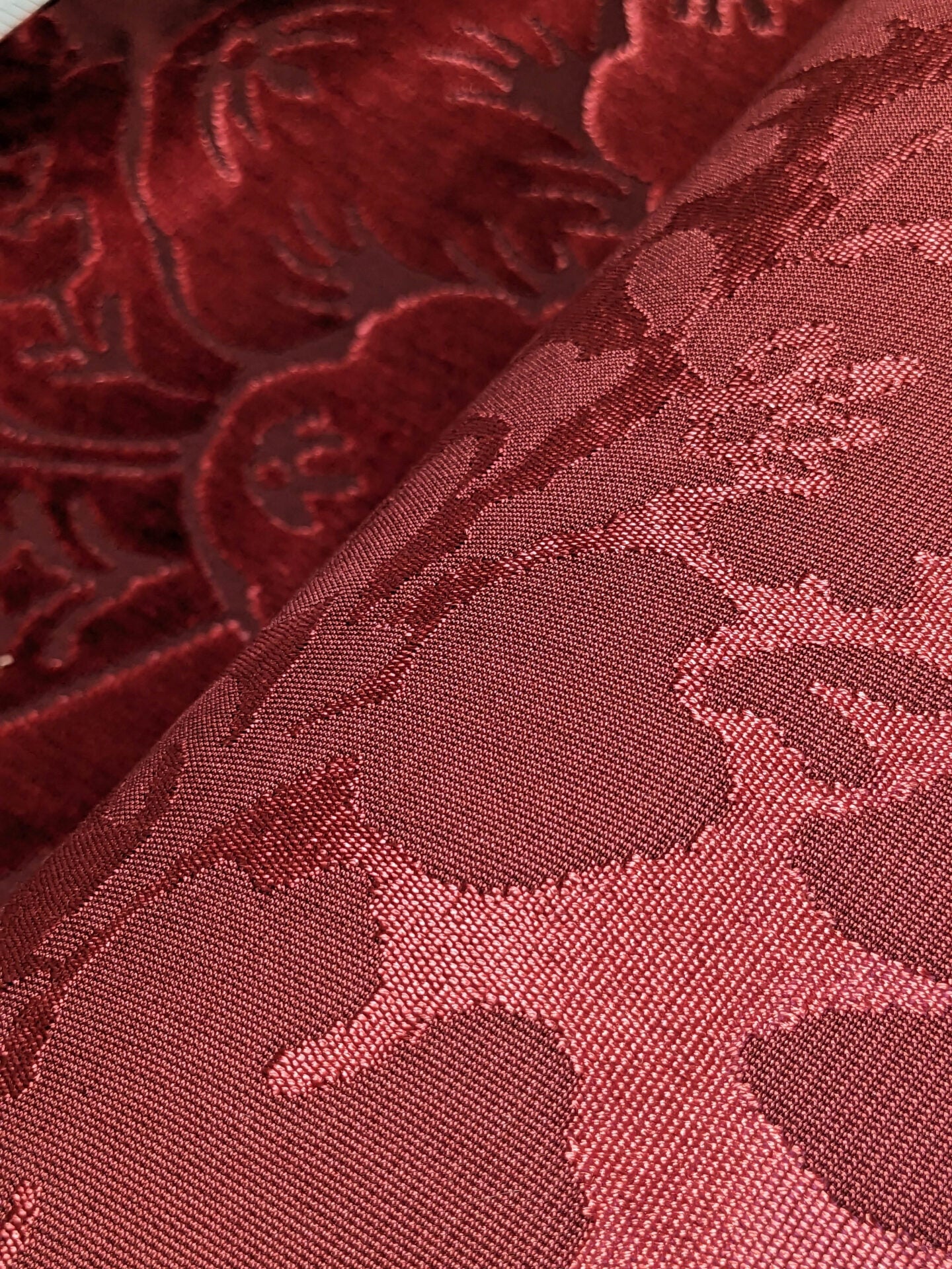 By yard Scalamandre Stan Hywet Silk Cotton Velvet Damask Red Renaissance Cut Velvet MSRP USD 922/y