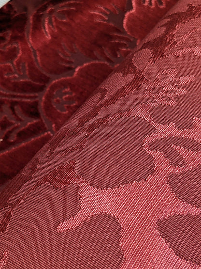 By yard Scalamandre Stan Hywet Silk Cotton Velvet Damask Red Renaissance Cut Velvet MSRP USD 922/y