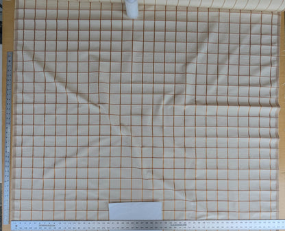 Scalamandre Louis Check Ochre on Creme Brown Beige Cotton Viscose Cotton Windowpane Plaid Check MSRP USD 176/y