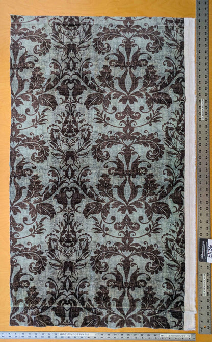 13 EV36 Scalamandre Damask Velvet Blue Brown Renaissance Historical 28"W x 50"L