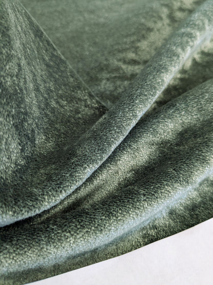 Mohair & Silk Velvet Seaweed Texture In Forest Green Heavy Duty - By the Yard