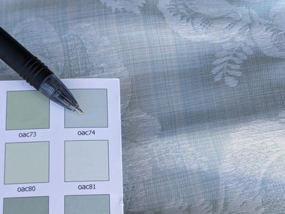 17x17" Sample Scalamandre Uppsala White On Gustavian Blue Green Silk Damask MSRP USD 588/y