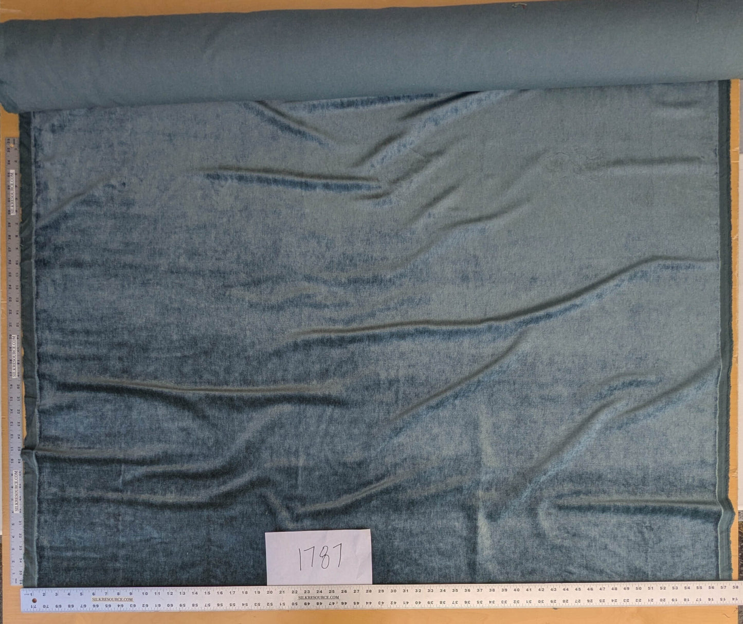 Hedy Silk and Mohair Ultimate Lux Velvet Hollywood Regency in Deep Blue Green Aquamarine MSRP USD $1000 +