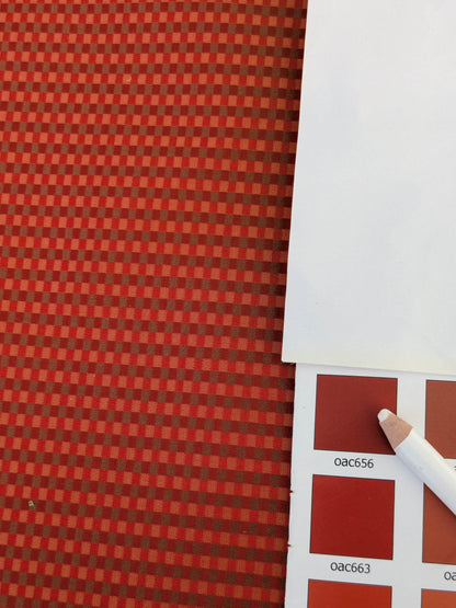 Sparkle Silk Mini Plaid Iridescent Jacquard Silk Fabric - Red - By The Yard