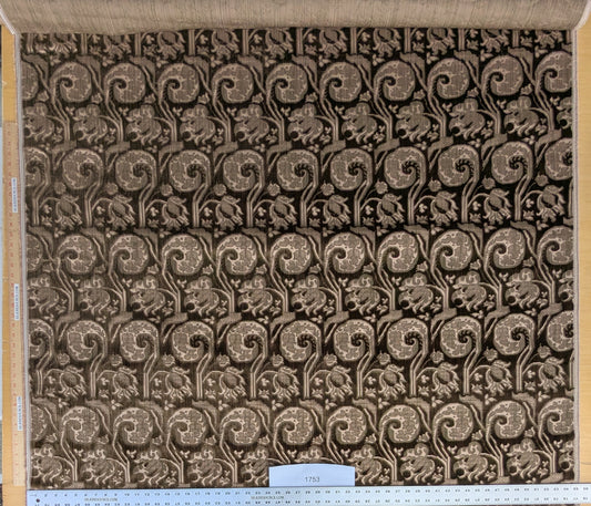 Magnifique Garden Scroll Cut Silk Velvet Smoke Fawn Brown Olive Green MSRP USD 1000+