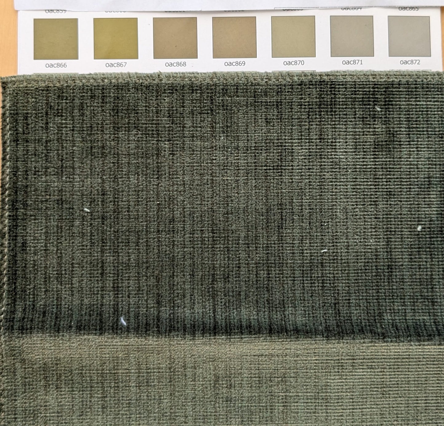 Scalamandre Strie Amboise Olive Green Velvet Cotton Old World Weavers Cotton Velvet MSRP USD 208/Yd