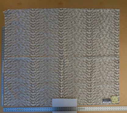 17 EV44 1.2y x 52"w Scalamandre Komodo Modern Nature Carbon Gray Beige Embroidery Print Abstract