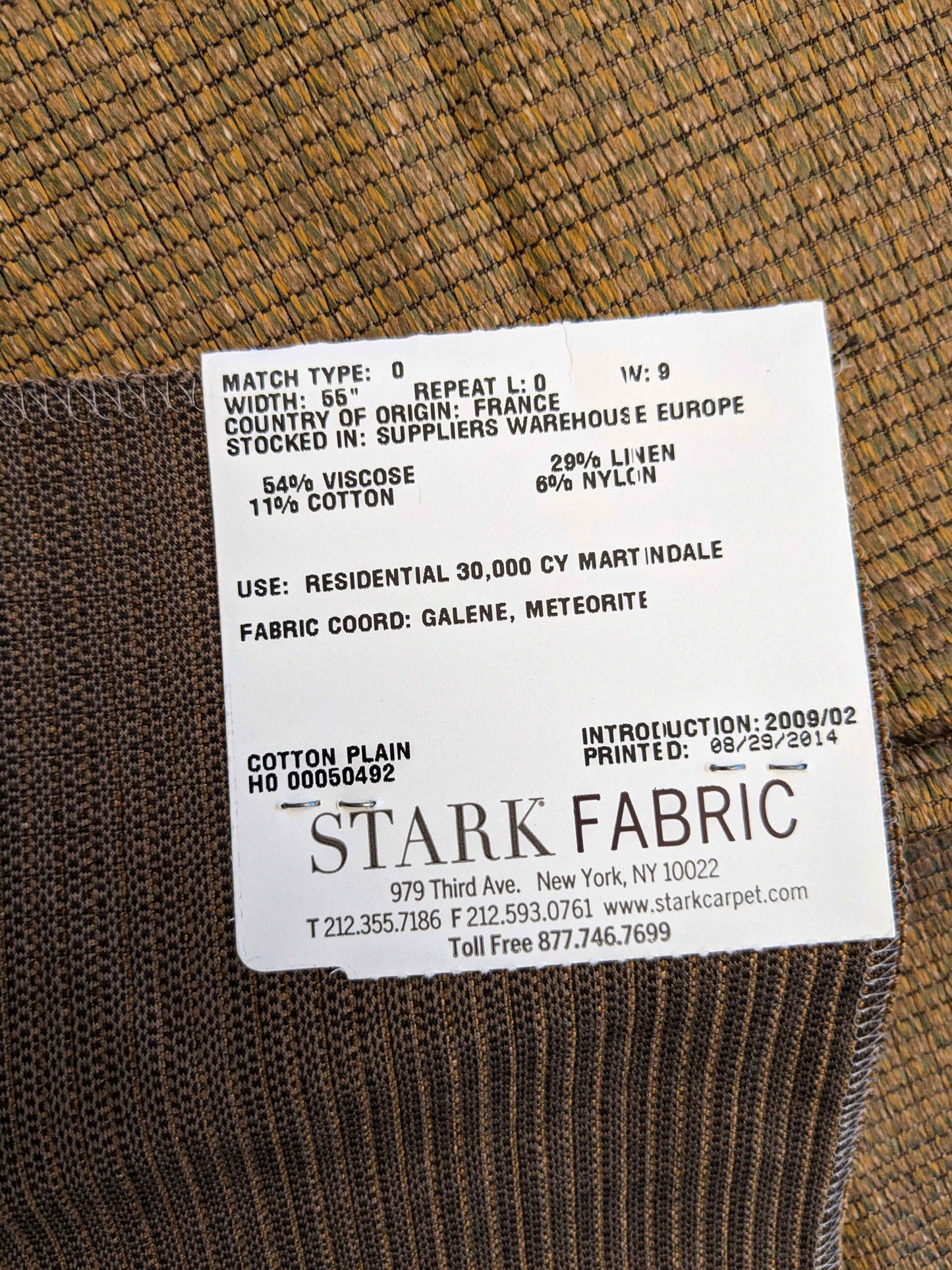 4 EV36 Lelievre Paris Graphite Ho Pepite Cotton Brown Small Scale Texture Solid 27"x27"