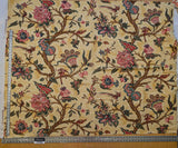 14 EV36 Scalamandre  1.3y x 59"wide Pomegranate Tree Of Life Foliage Jacobean Garden Print Fabric Gold
