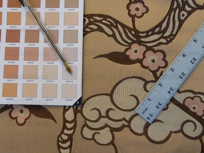 by yard High End Asian Cloud Cherry Lampas Blend THICK GORGEOUS MSRP USD 200/Y