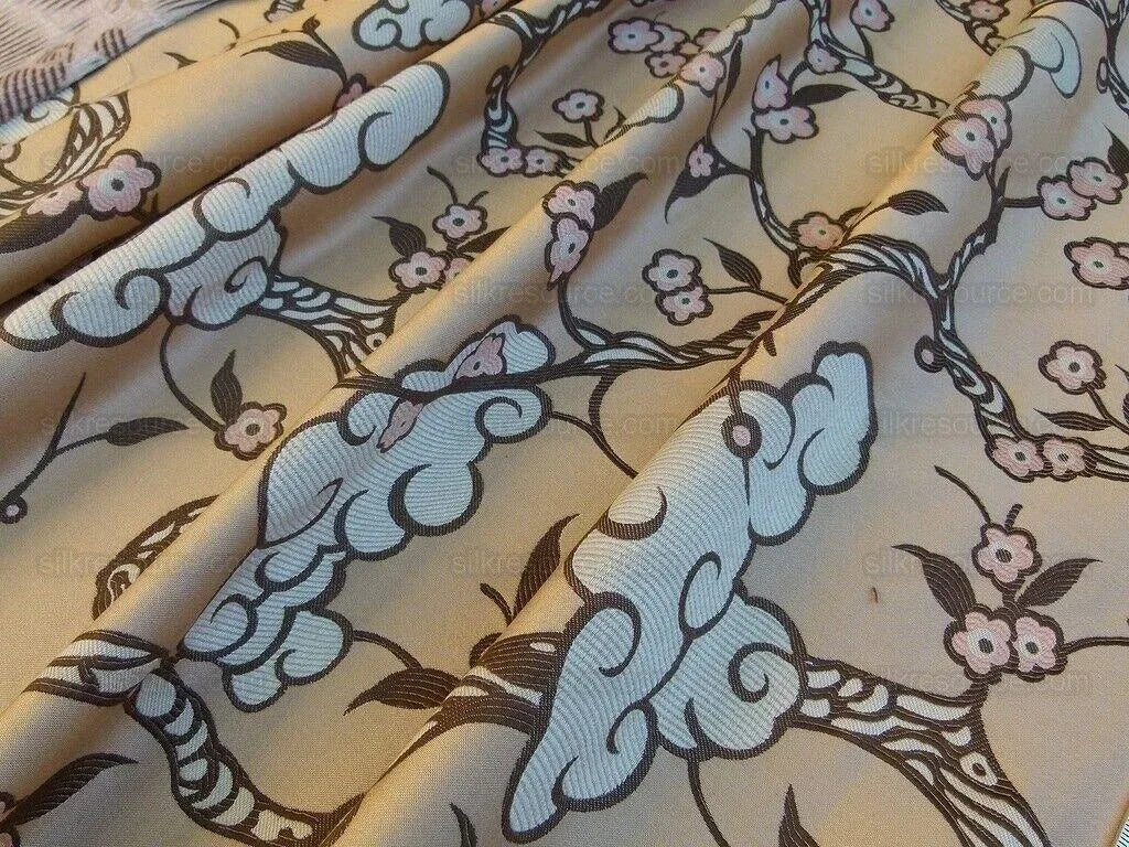 by yard High End Asian Cloud Cherry Lampas Blend THICK GORGEOUS MSRP USD 200/Y