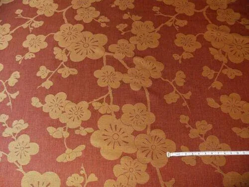 2.25yd Kravet Couture Linen Blossom Huge Asian Plum Tree Linen Damask