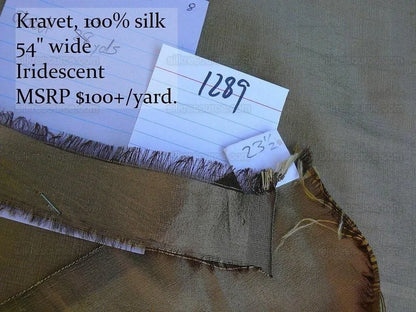 By Yd Kravet 100% Silk Dupioni Golden Bronze Reddish #1289 MSRP USD 100/Y