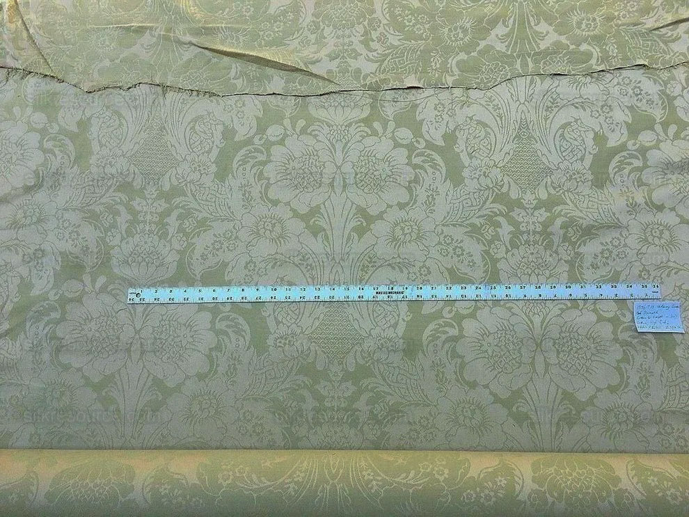 By YARD High End Celery Green Light Fresh Pistachio Beige Artichoke Damask Cotton#1576