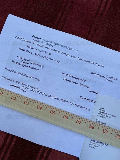 ***sold Out***lee Jofa Westminster Stripe Mohair Silk Velvet Garnet Red Heavy MSRP USD 348/Y