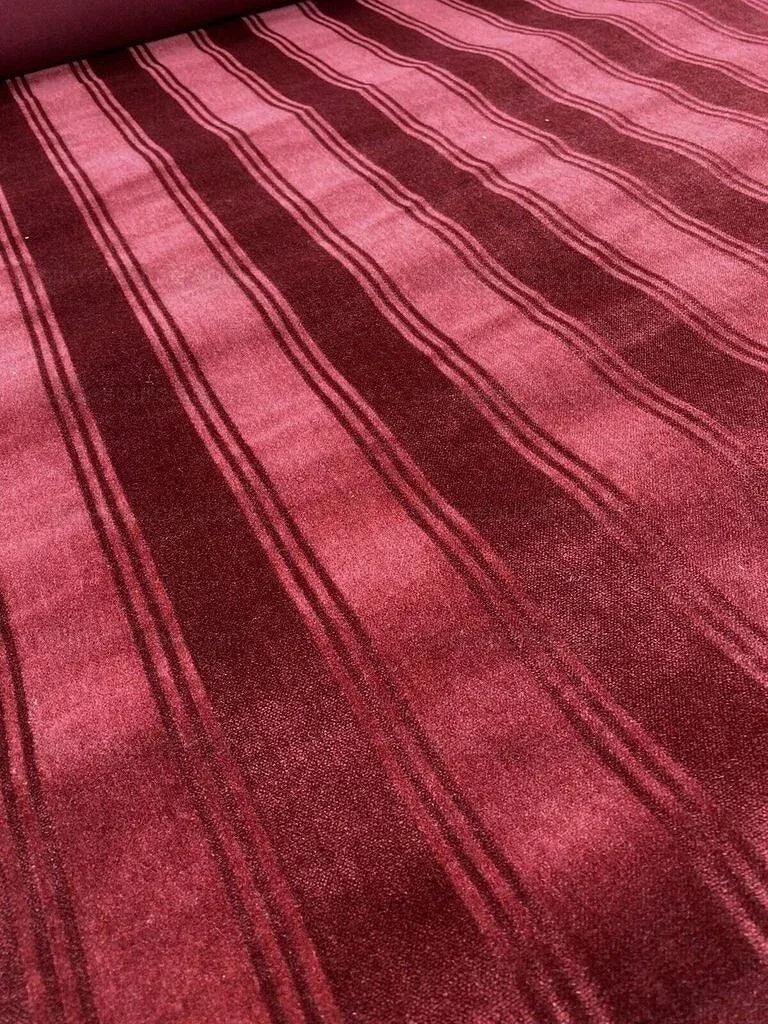 ***sold Out***lee Jofa Westminster Stripe Mohair Silk Velvet Garnet Red Heavy MSRP USD 348/Y
