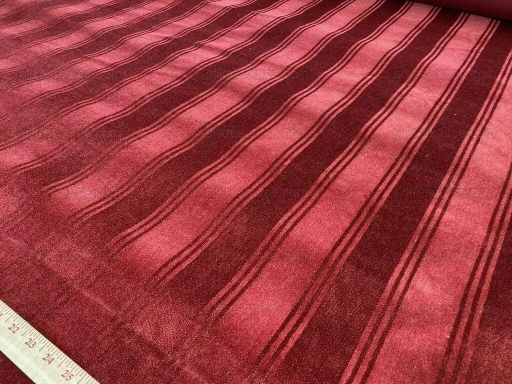 ***sold Out***lee Jofa Westminster Stripe Mohair Silk Velvet Garnet Red Heavy MSRP USD 348/Y
