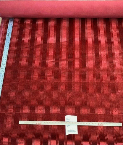 ***sold Out***lee Jofa Westminster Stripe Mohair Silk Velvet Garnet Red Heavy MSRP USD 348/Y