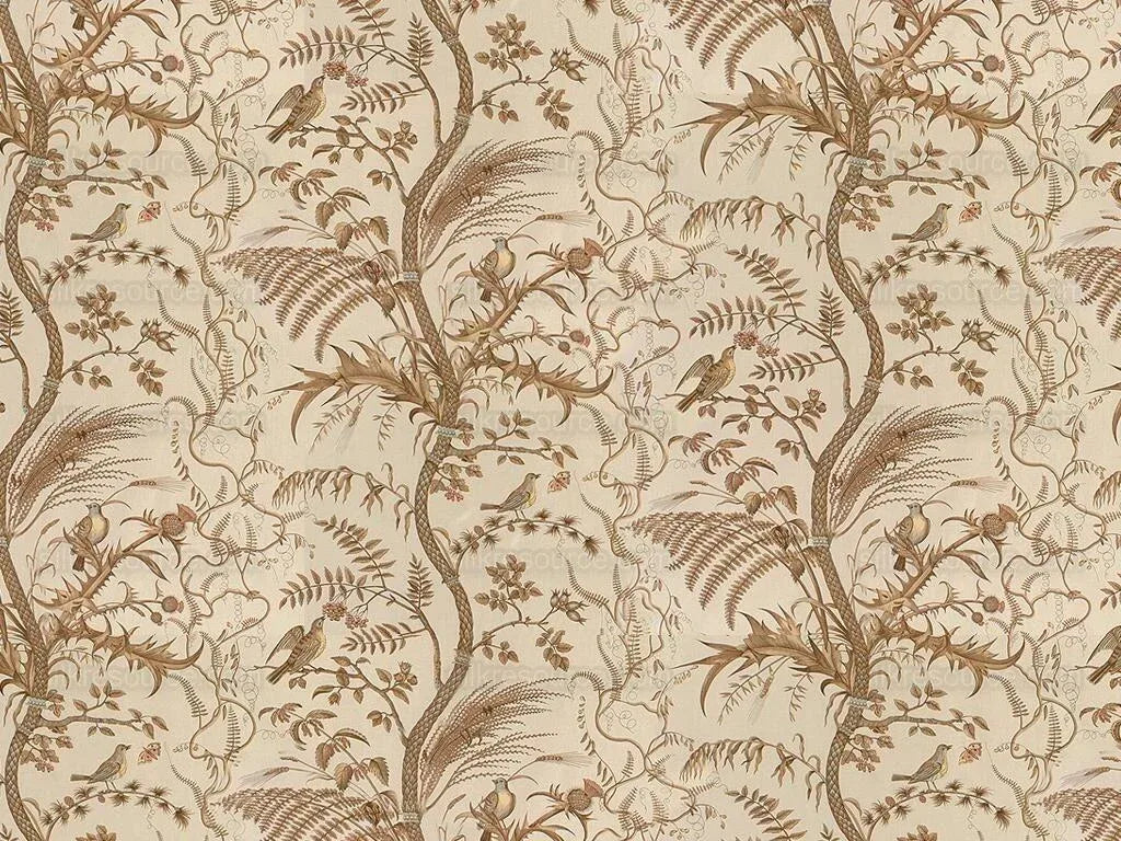 BY YD BRUNSCHWIG & FILS BIRD & THISTLE PRINT BEIGE MSRP$196/Y