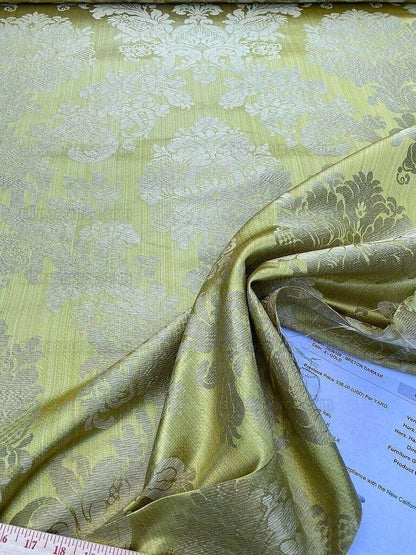 By yard Lee Jofa Silk Breton Renaissance Damask Pure Gold Copper MSRP$339/yd