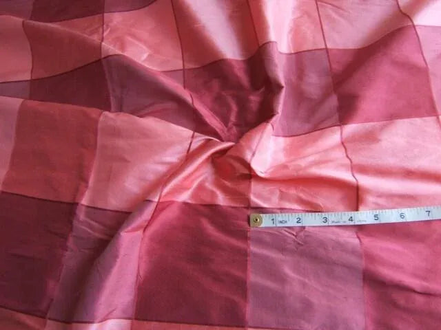 DAZZLING! PINK & RASPBERRY 100% SILK TAFFETA SQAURE