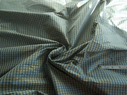 "Dorine" 100%Silk Blue &White GINGHAM Mini-check BTY